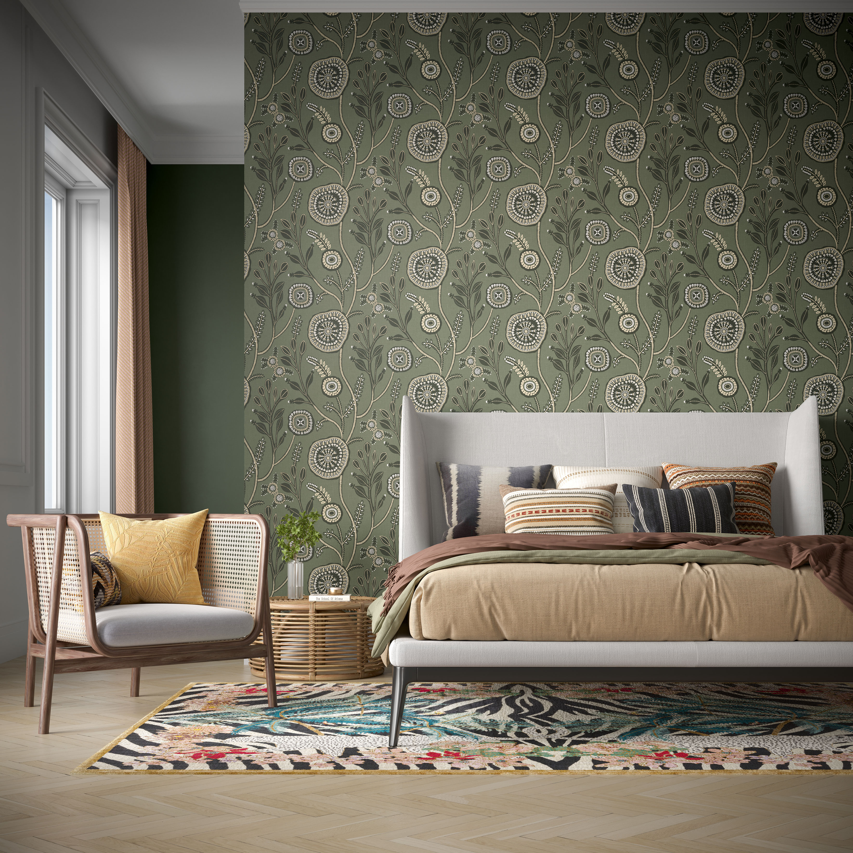 Обои Milassa Полинезия Маракуйя PLZ3 005 10,05×1 фото в интерьере